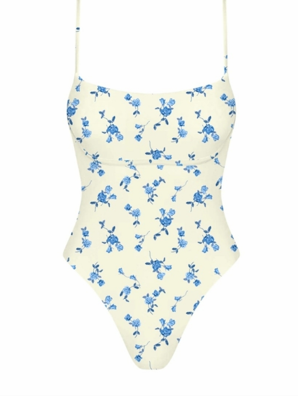 Sundaze Brunch LA Swimwear One Piece Butter Yellow Baby Blue Floral Size S